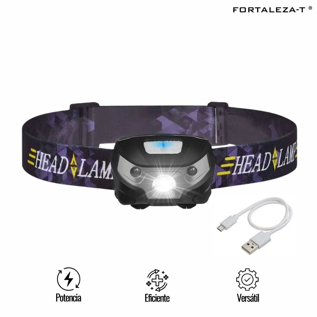 Linterna frontal multiuso - carga usb- luz ajustable