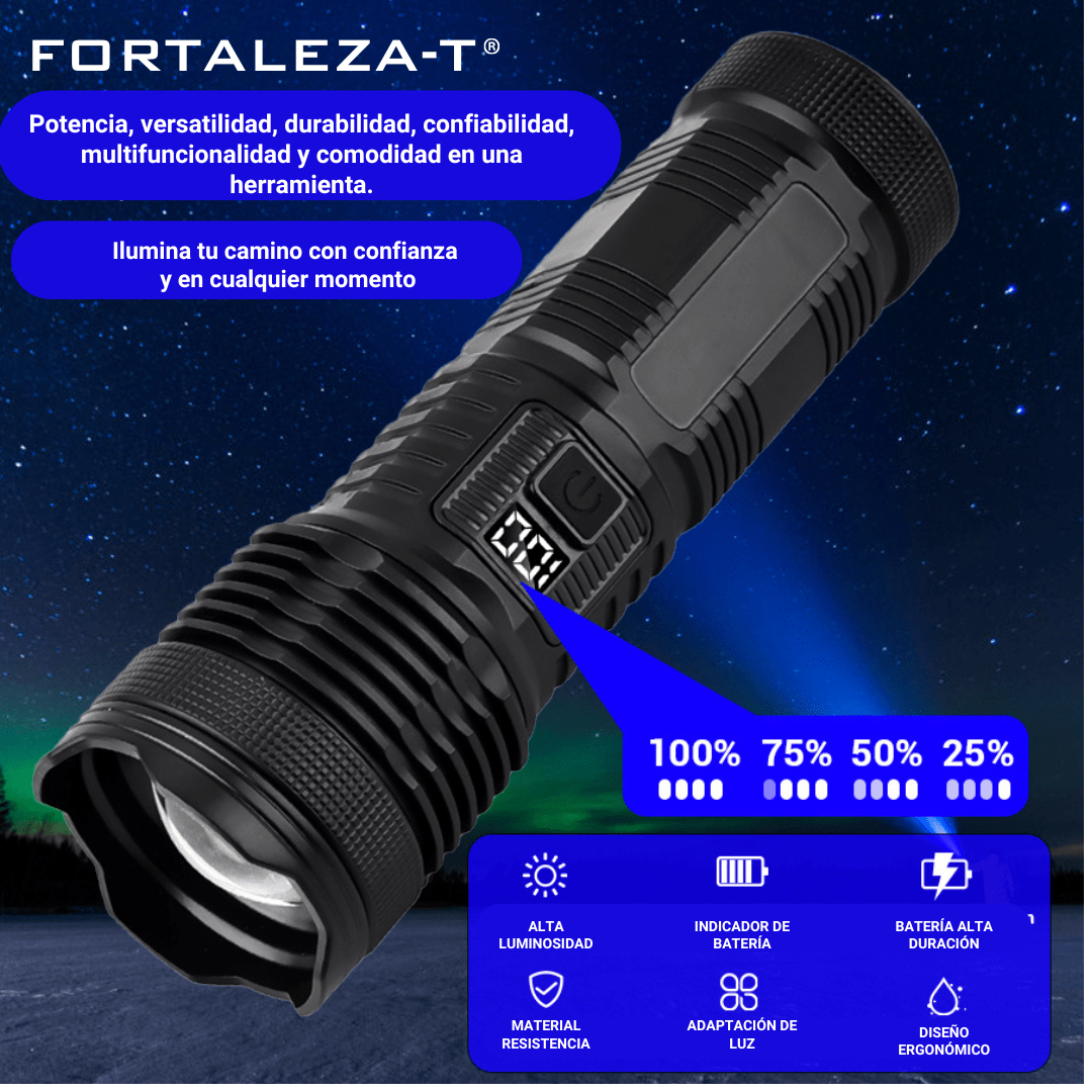 Linterna LED táctica recargable USB