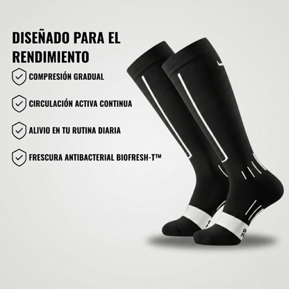 Calcetín de Compresión Gradual Hard Day BIOFRESH-T™ - Costura Reducida