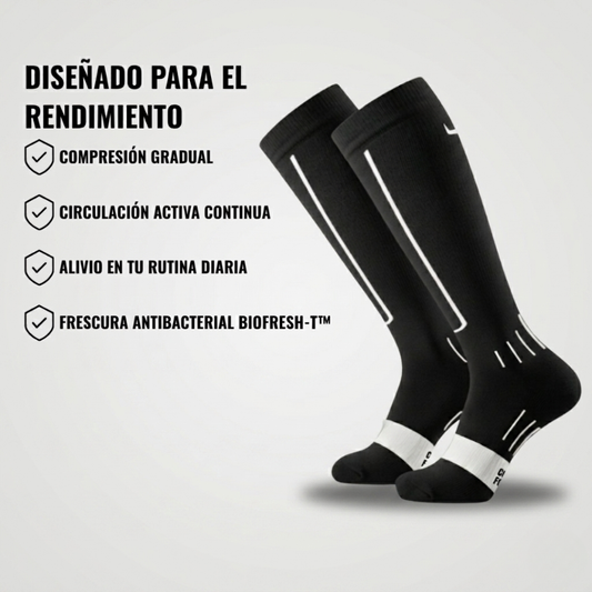 Calcetín de Compresión Gradual Hard Day BIOFRESH-T™ - Costura Reducida