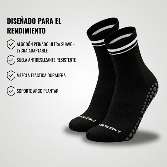 Calcetín PrimeMove™ - Grip Antideslizante Reforzado - Algodón/Lycra