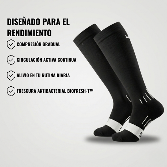 Calcetín de Compresión Gradual Hard Day BIOFRESH-T™ - Costura Reducida