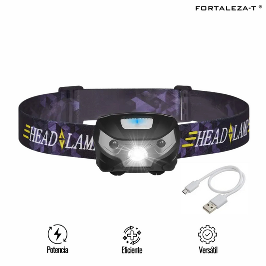 Linterna frontal multiuso - carga usb- luz ajustable
